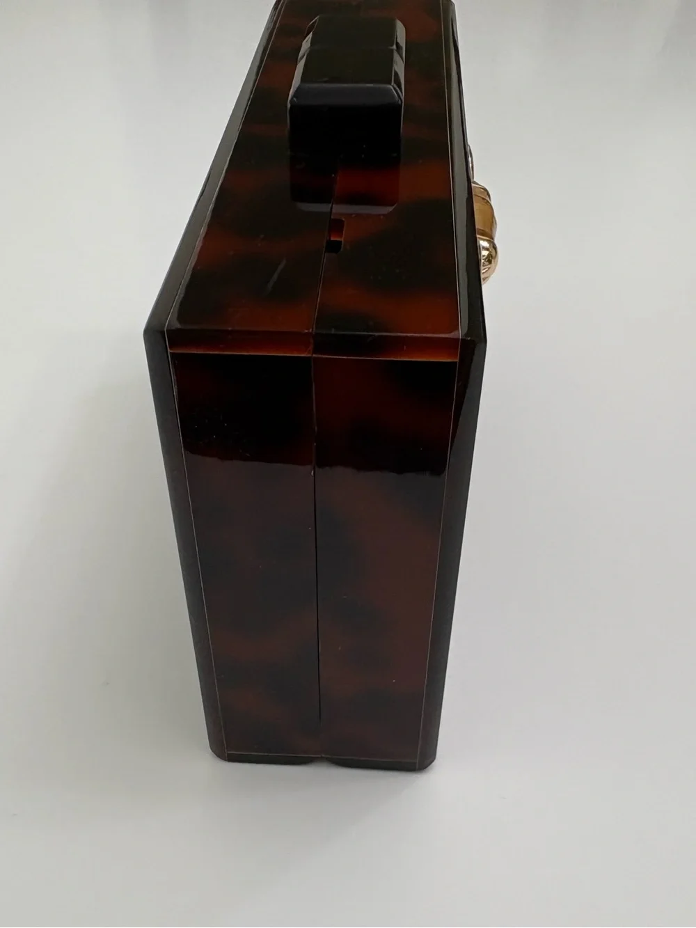 Lisi Lerch Tortoiseshell Acrylic Box Clutch Bag